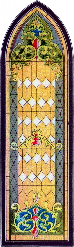Vintage Stained Glass Church Window Image