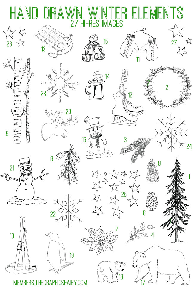drawn_winter_elements_image_list_graphicsfairy