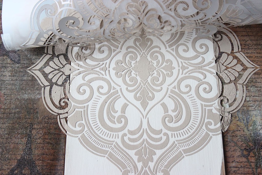Raised stencil texture on furniture