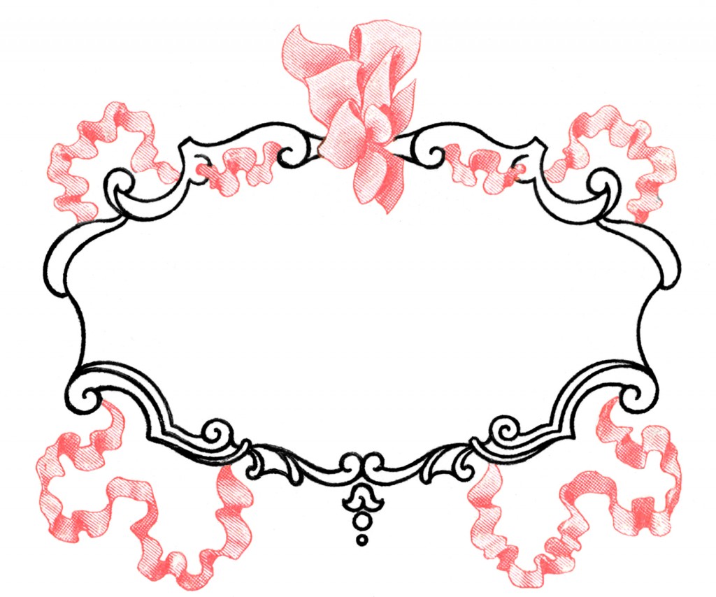 Vintage Pink Ribbon Frame Image