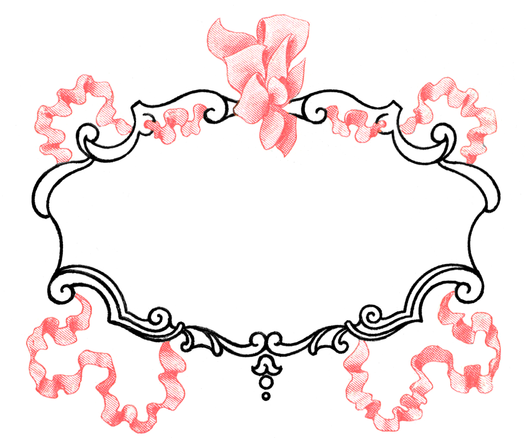 Download Vintage Pink Ribbon Frame Image - Super Pretty!