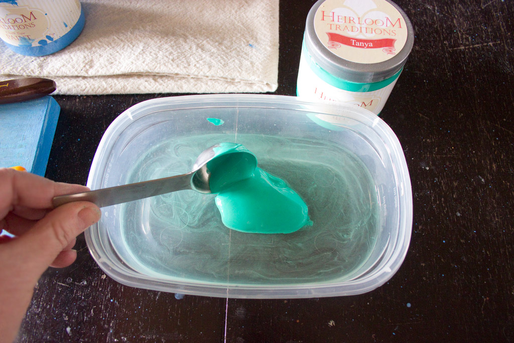 Adding paint to tub