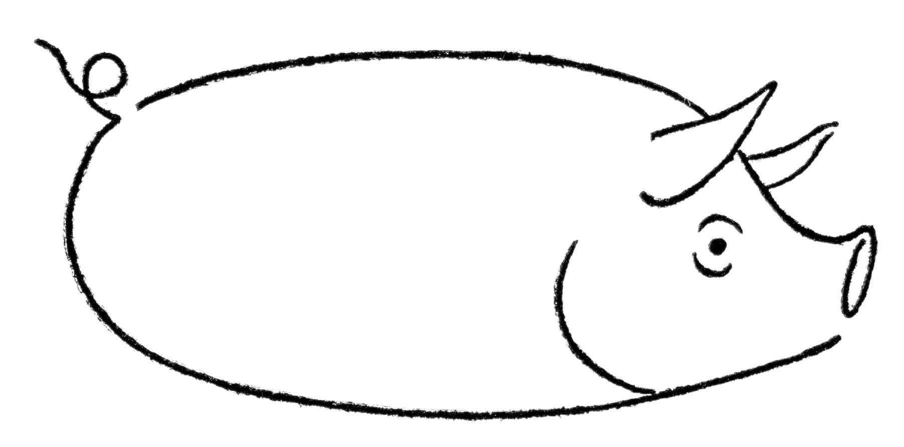 easy cute drawings of pigs