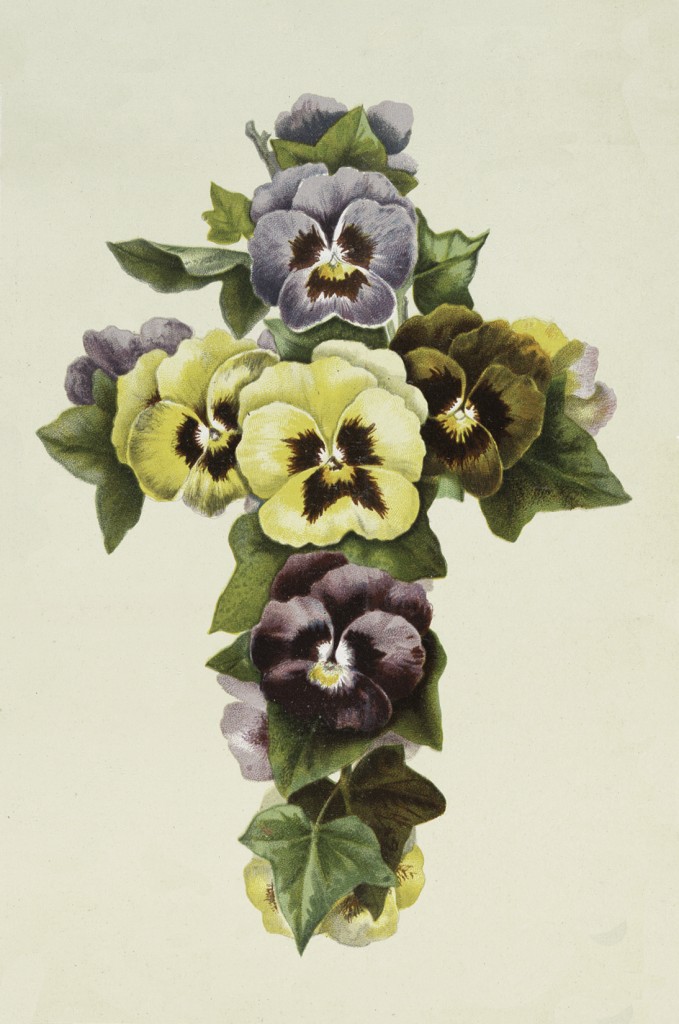 Easter Pansy Cross Image