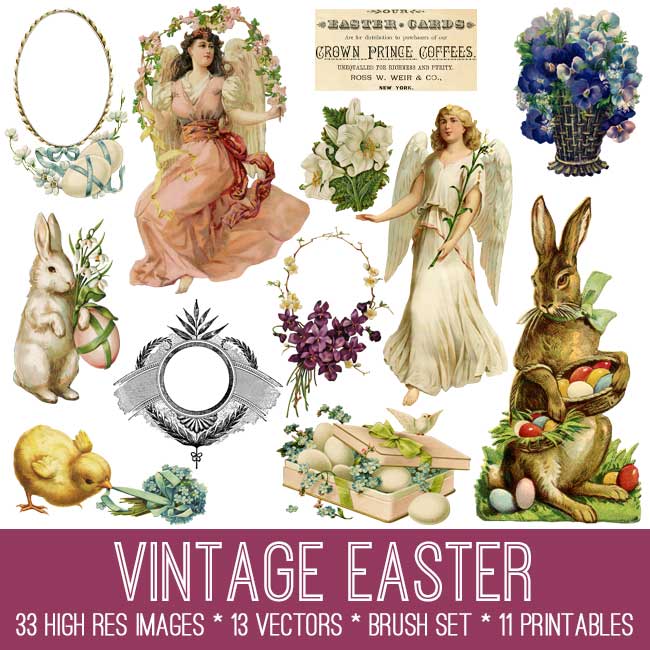 Vintage Easter digital bundle