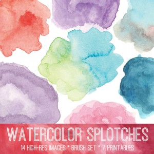 Watercolor Splotches Image Kit