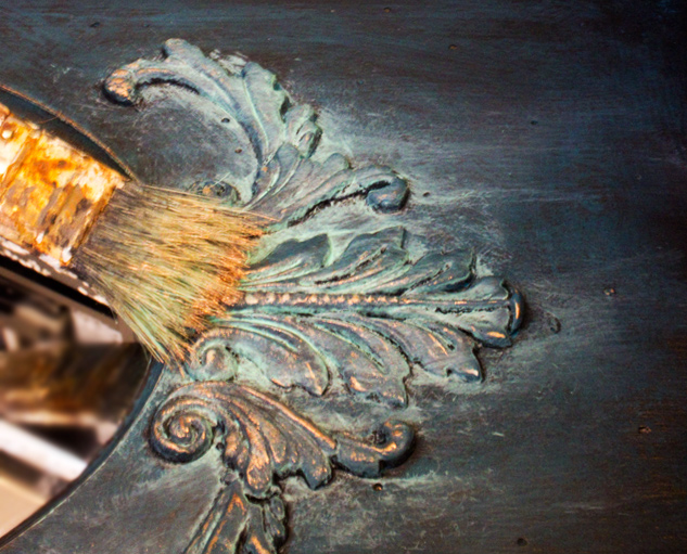 16 Faux Verdigris Paint Technique Copper Mine Dry Brushing