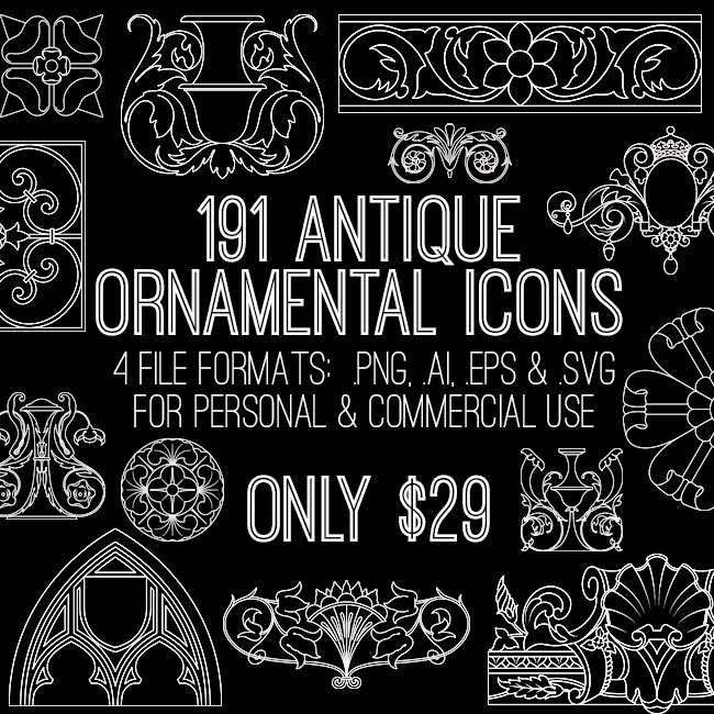Ornamental Icons bundle ad