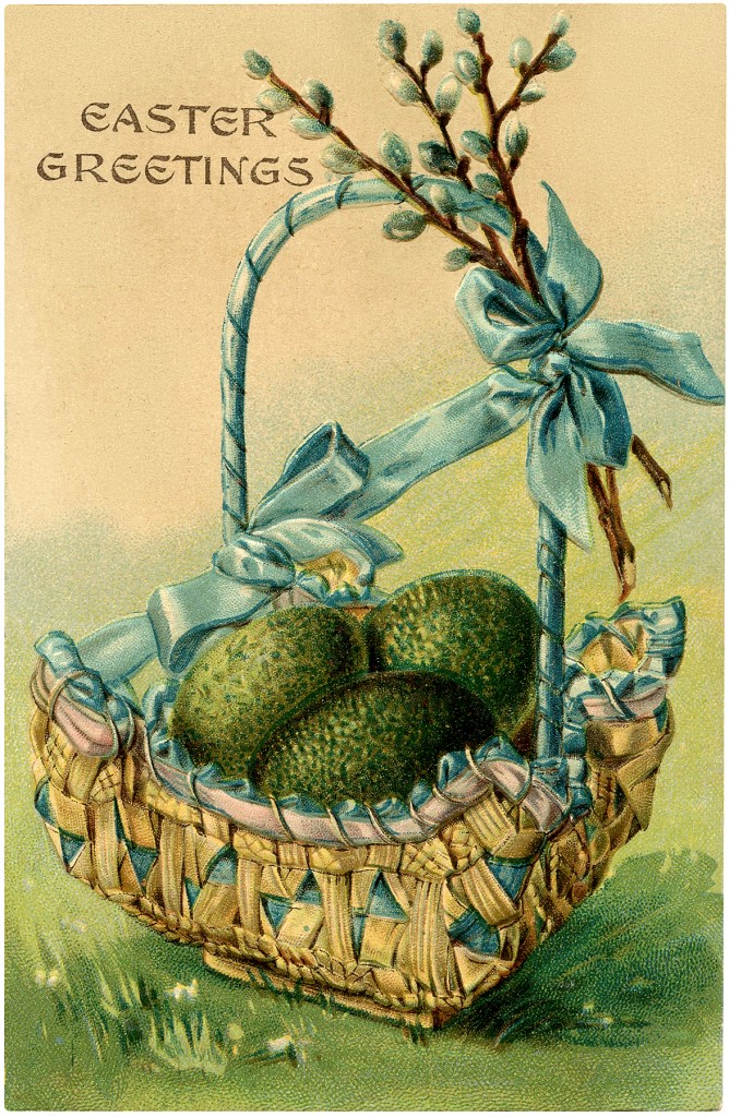 Vintage Easter Egg Basket Image