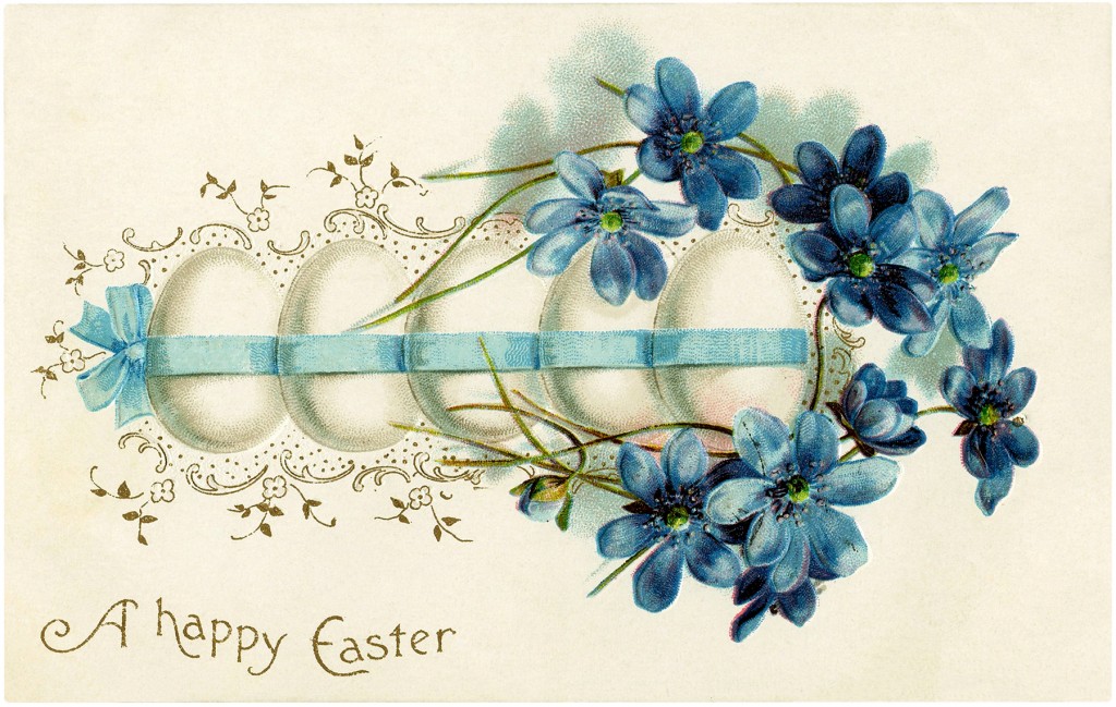Vintage Pretty Easter Eggs Clipart