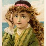 Vintage Seashell Girl Image