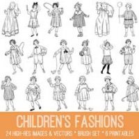 Children's fashions collage