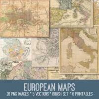 european maps collage