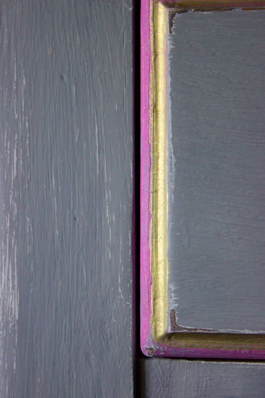 Close up of painted furniture finish