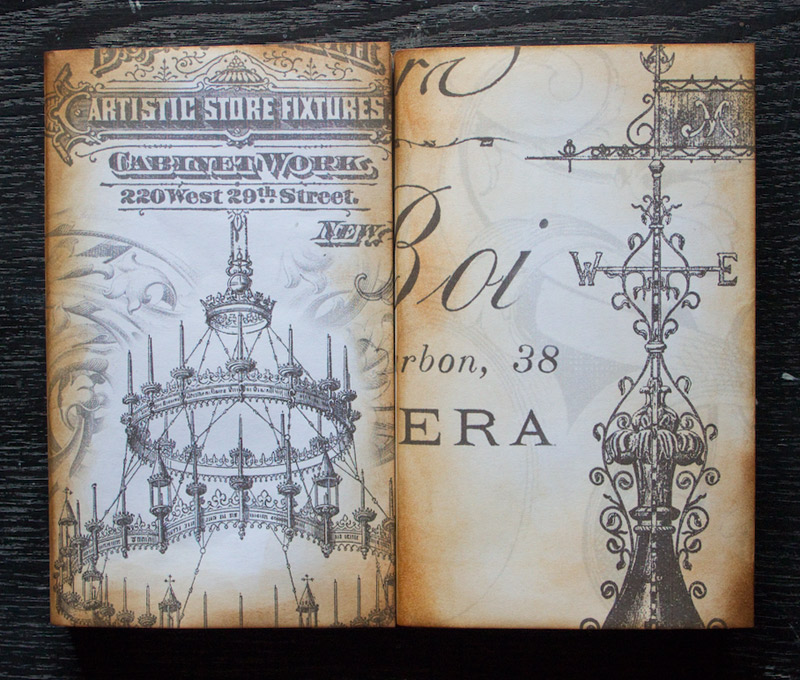 Aging book covers with distress ink