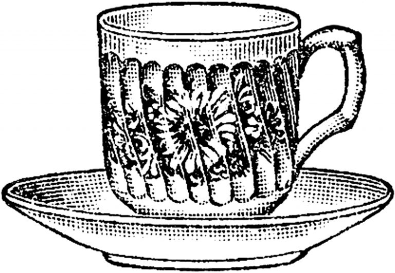 14 Black and White Teacup Clip Art Images - The Graphics Fairy