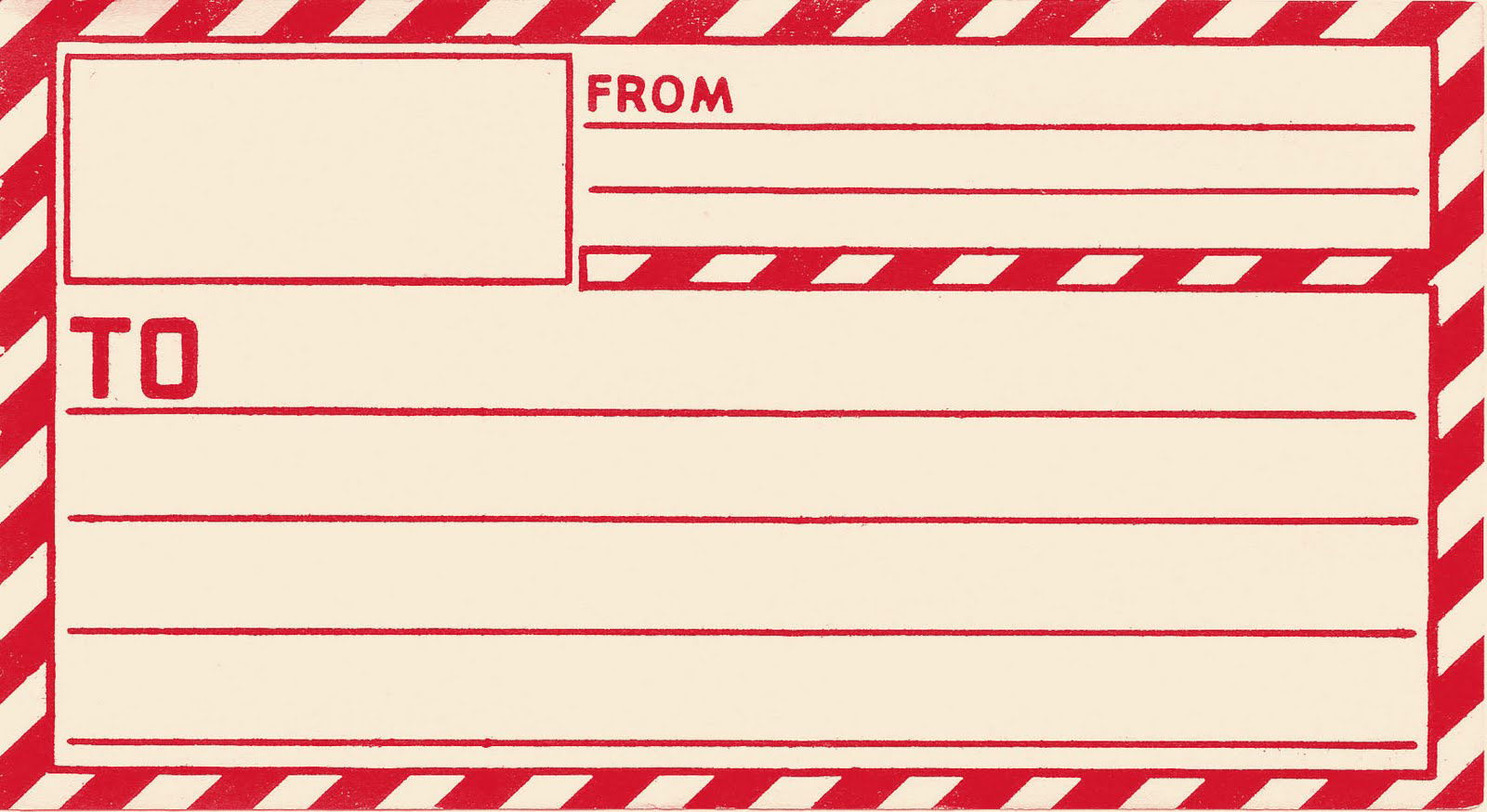 Red Postage Label Clipart