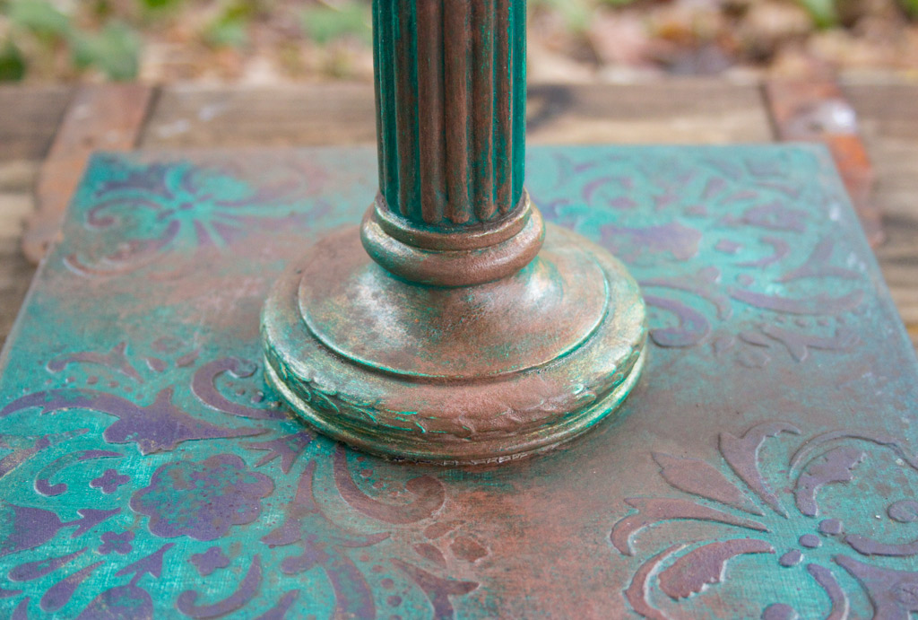 Rust faux painted furniture finish