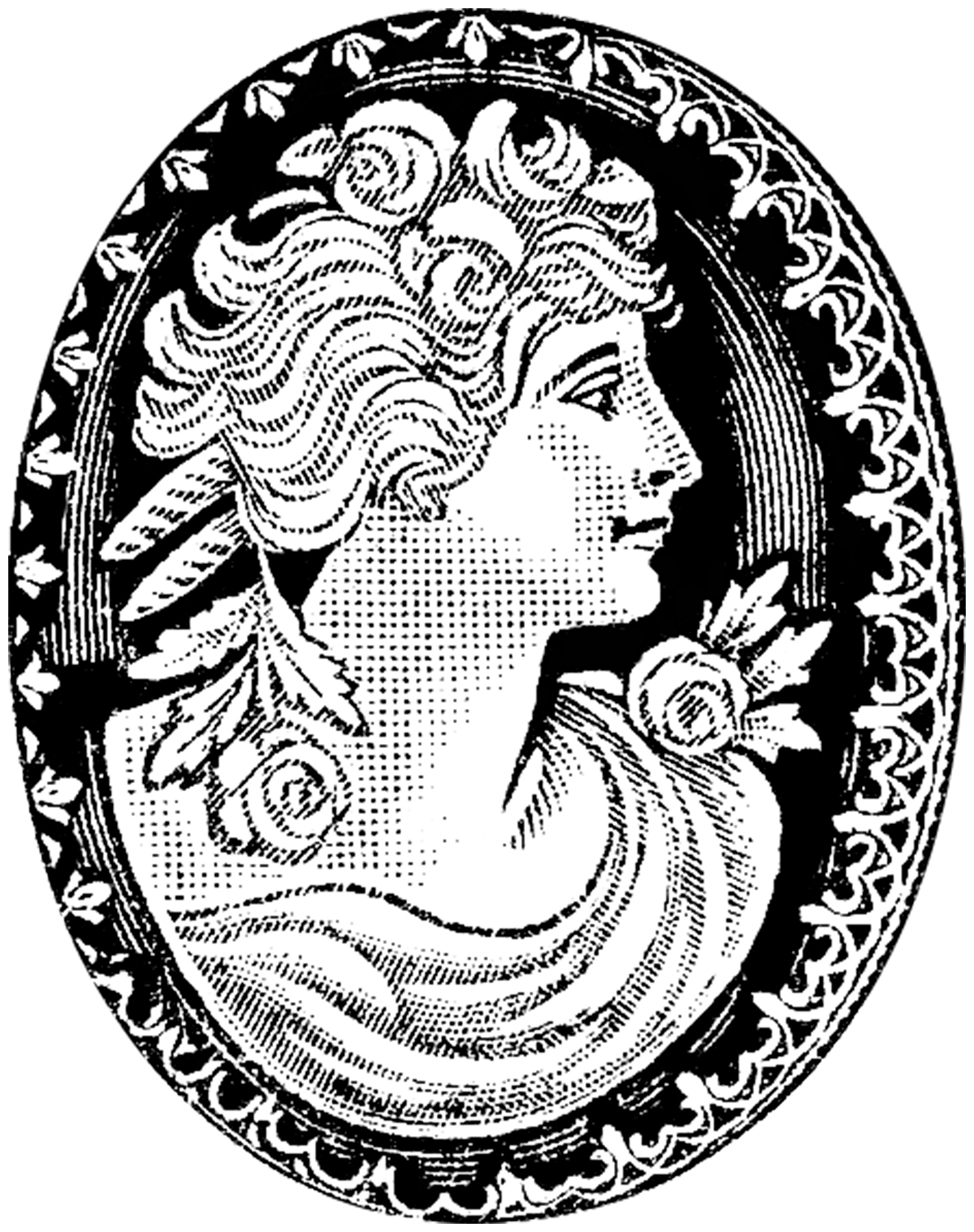 vintage cameo coloring pages