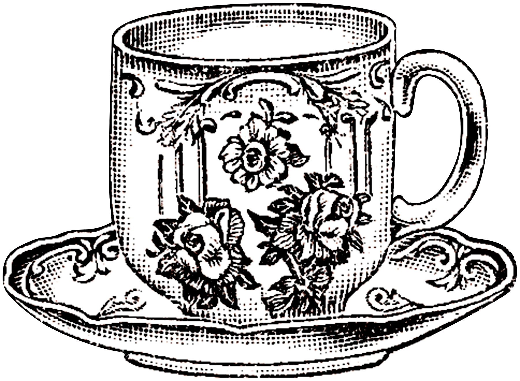 Vintage Floral Teacup Picture! - The Graphics Fairy