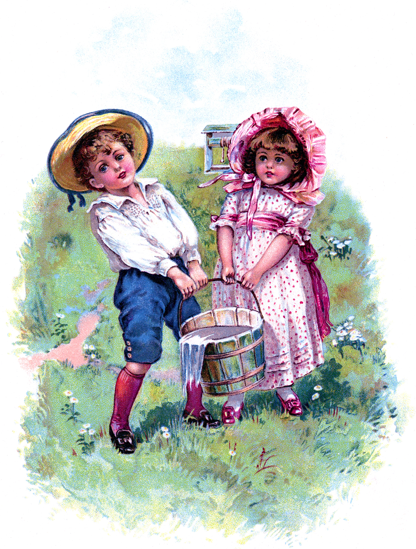 Vintage Jack and Jill Picture! - The Graphics Fairy