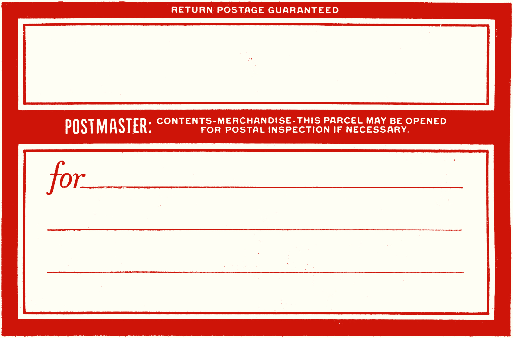 parcel post label