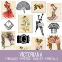 victorian collage with ladies and flowers