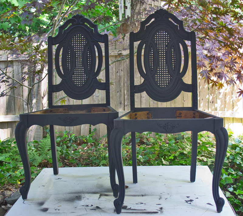 Chairs with black paint