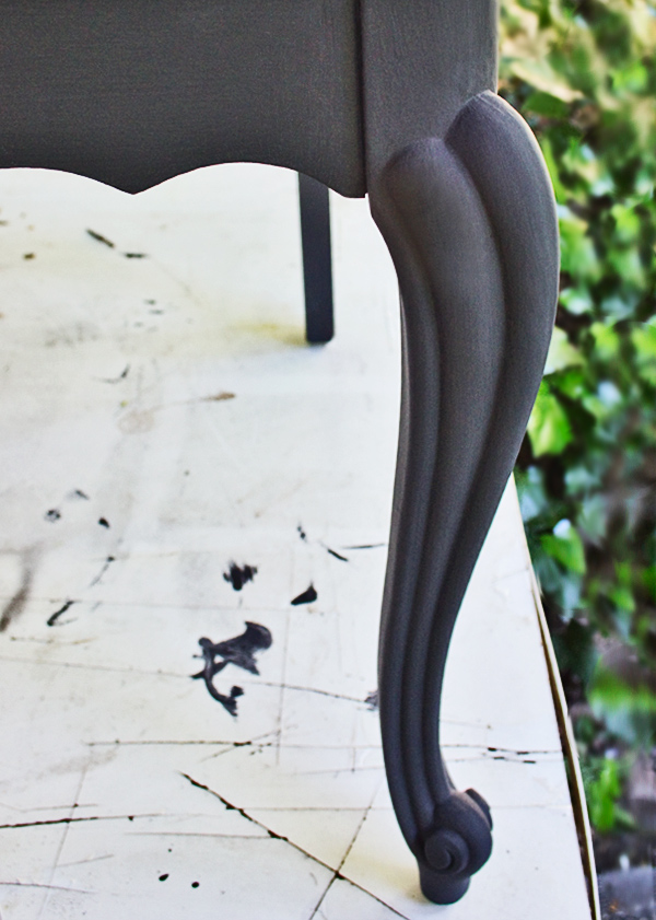 Painted chair leg