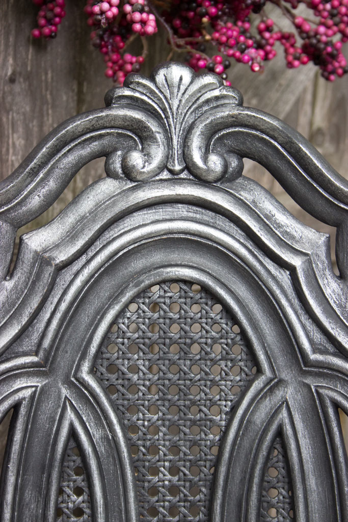 Antique silver paint finish on furniture