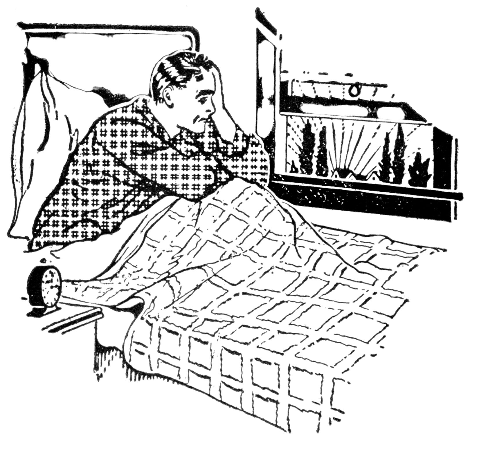 man waking up clipart