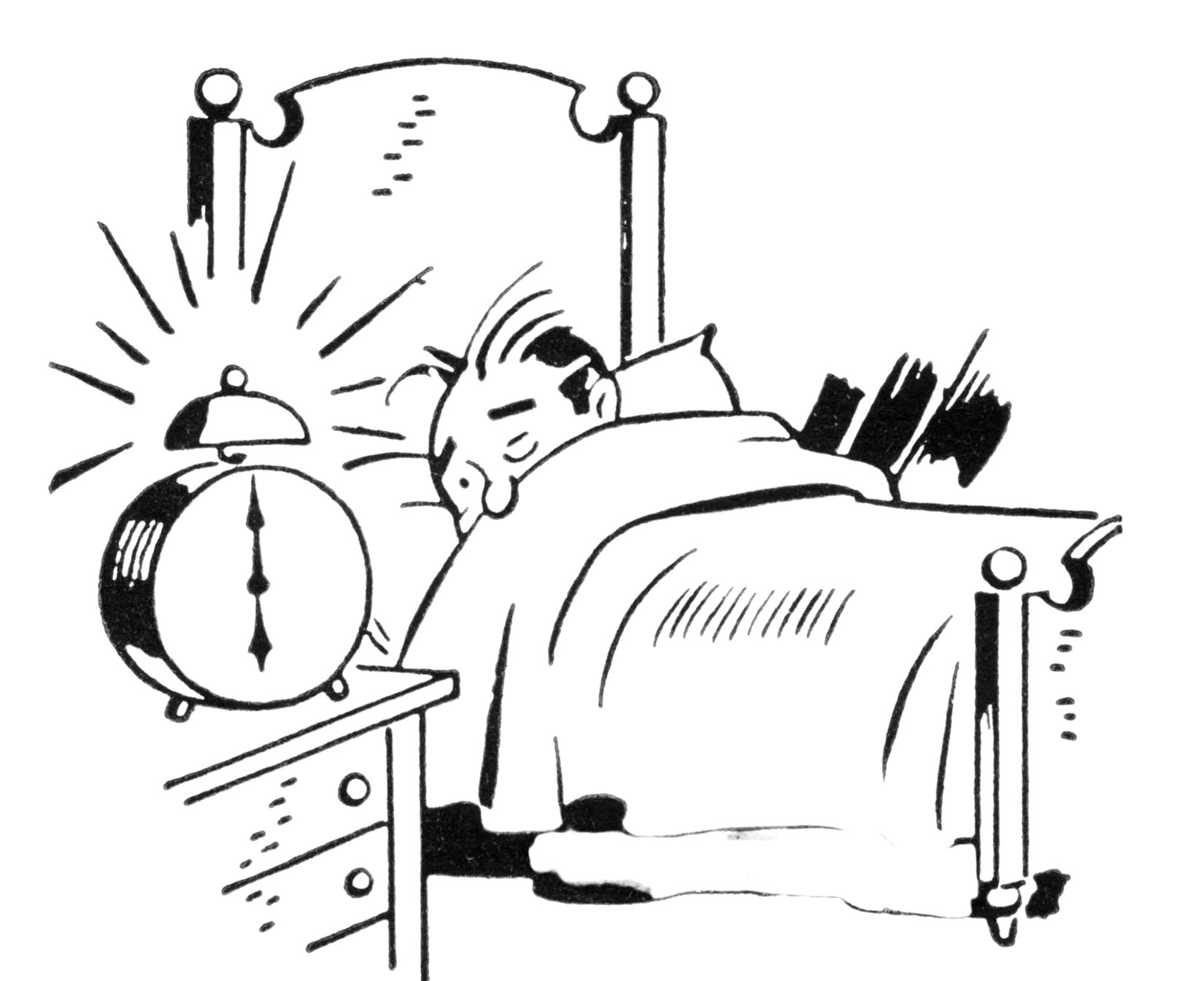 man waking up clipart