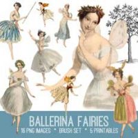 Ballerina fairies collage