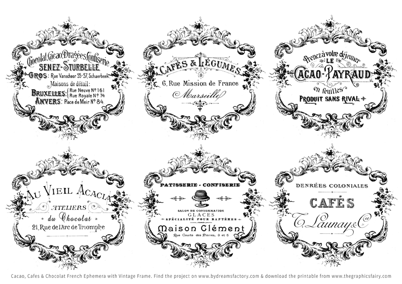 Shabby French Typography Labels + Project The Graphics Fairy