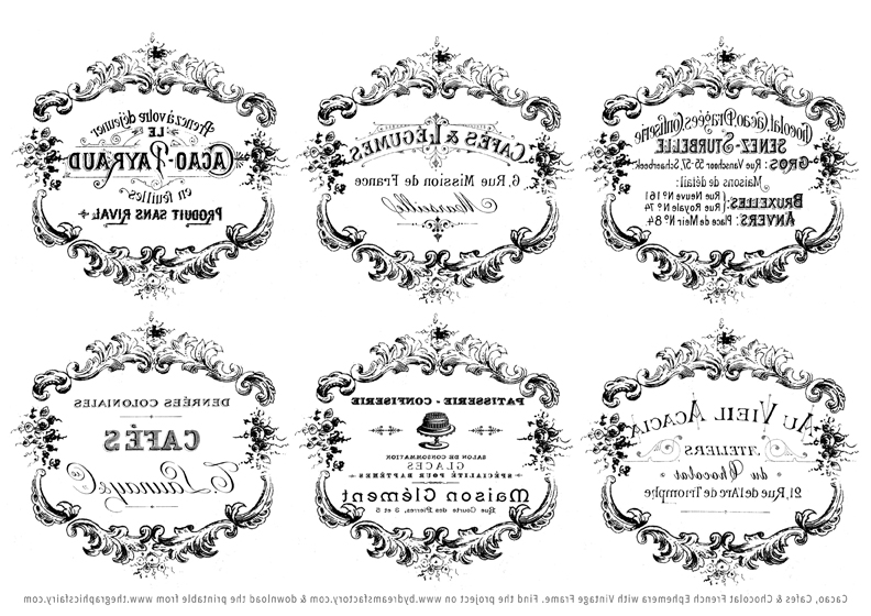 Shabby French Typography Labels