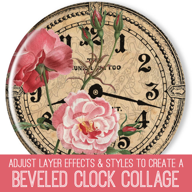 Beveled clock collage