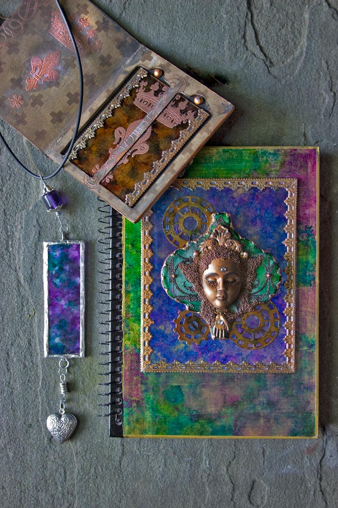 notebooks with alcohol ink arts