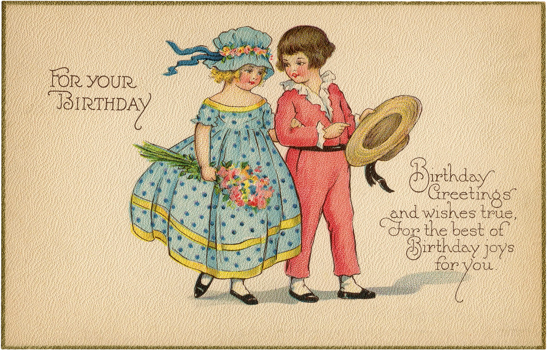 vintage birthday card image