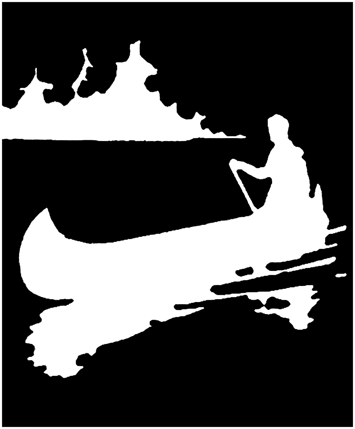 canoeing clipart black and white flower