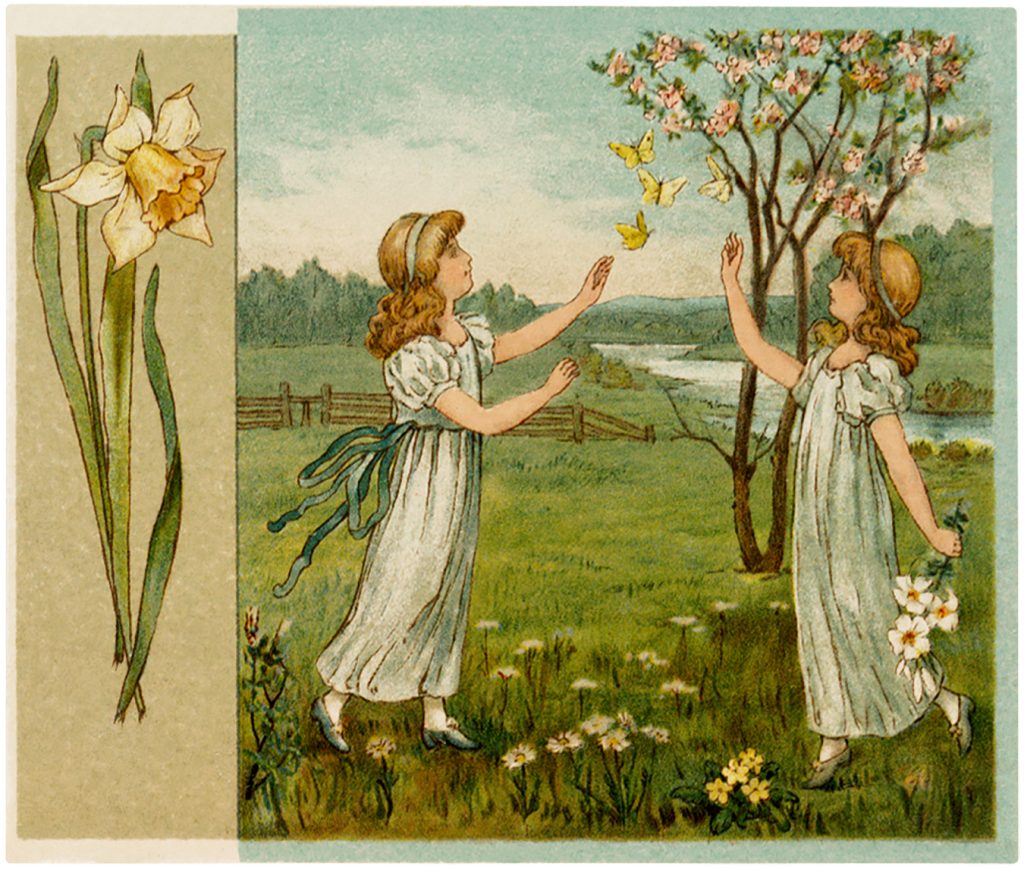 Antique Flower Children Image