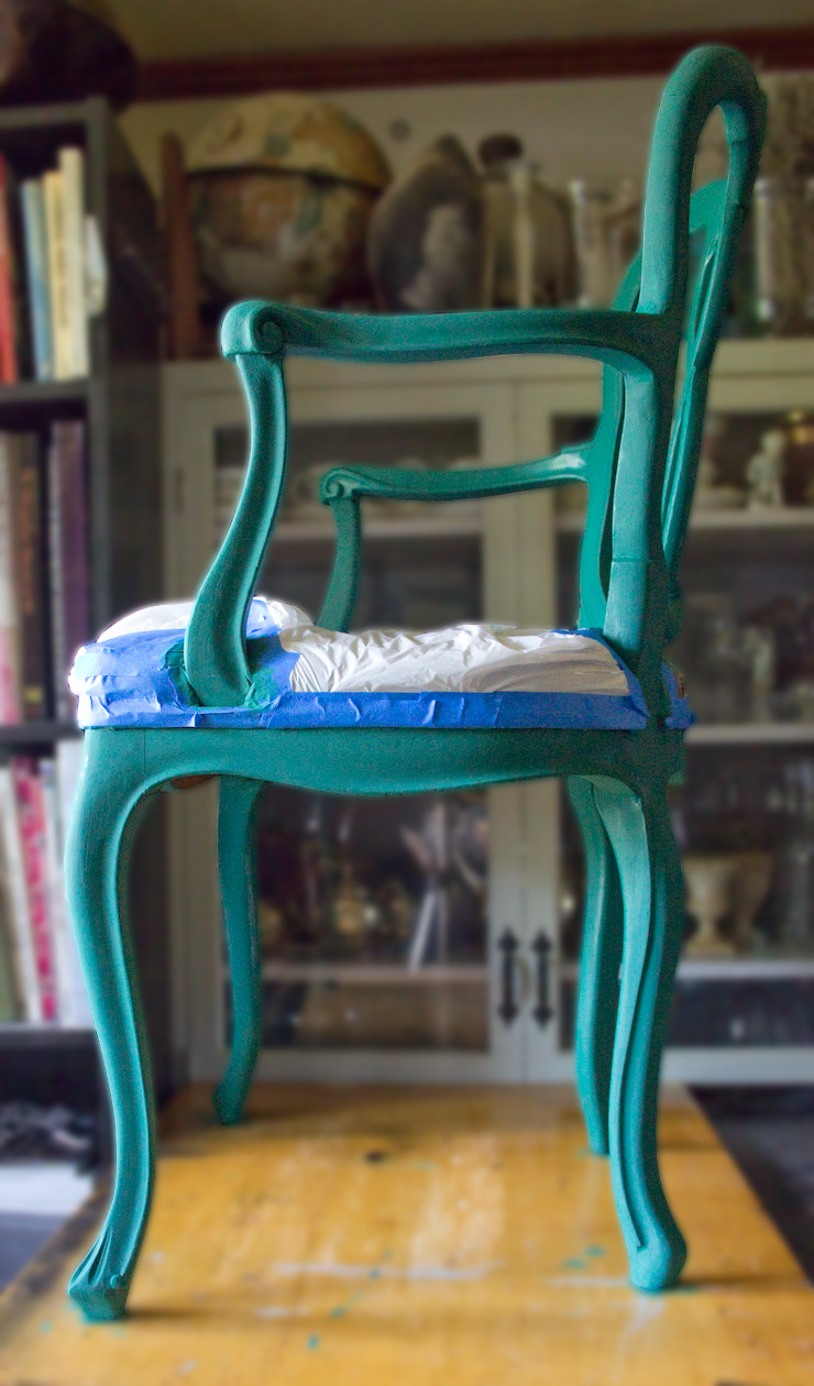 Painting chair green