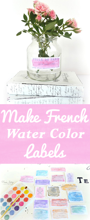 Make French Watercolor Labels Dreams Factory - Graphics Fairy