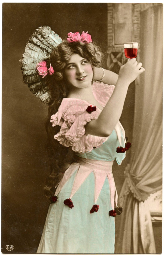 Vintage Lady Toasting Image