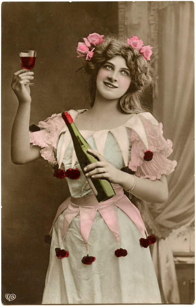 Victorian Toasting Wine Lady