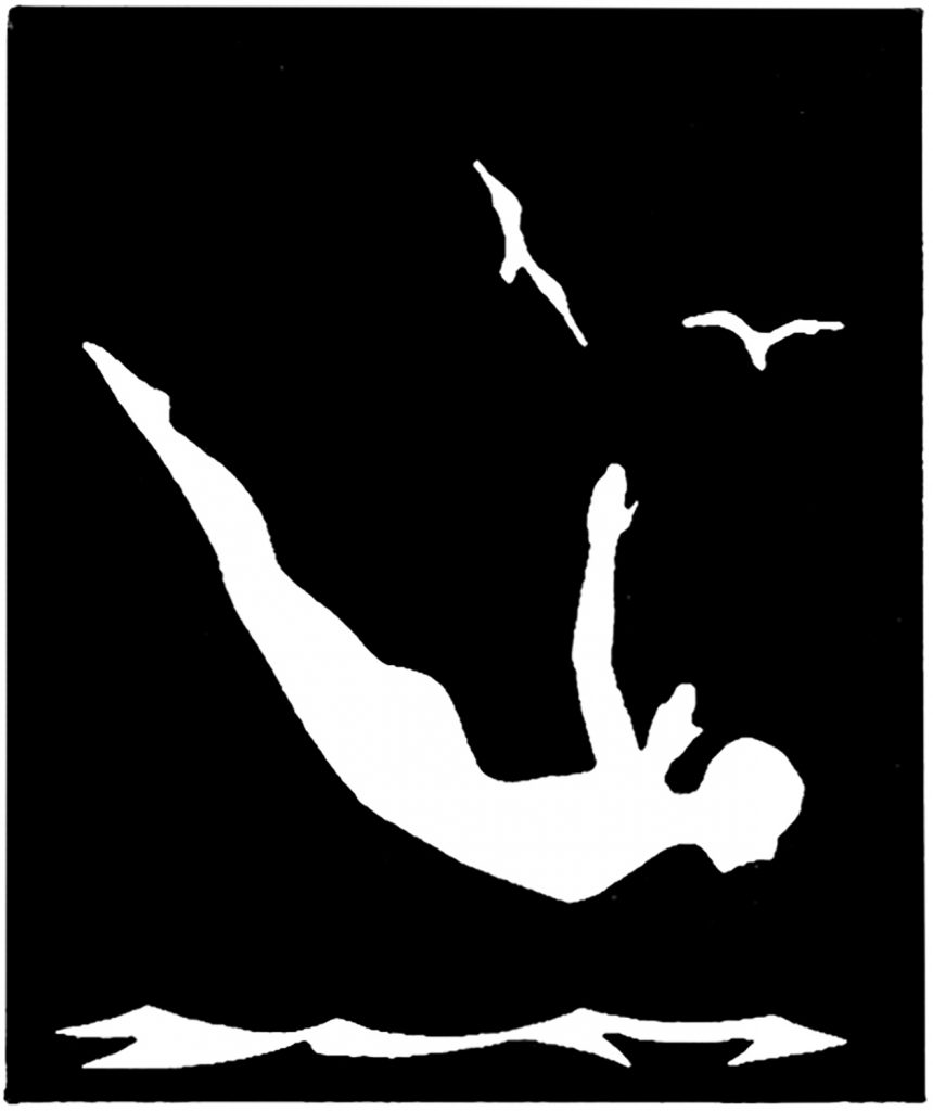 Vintage Diving Silhouette Image