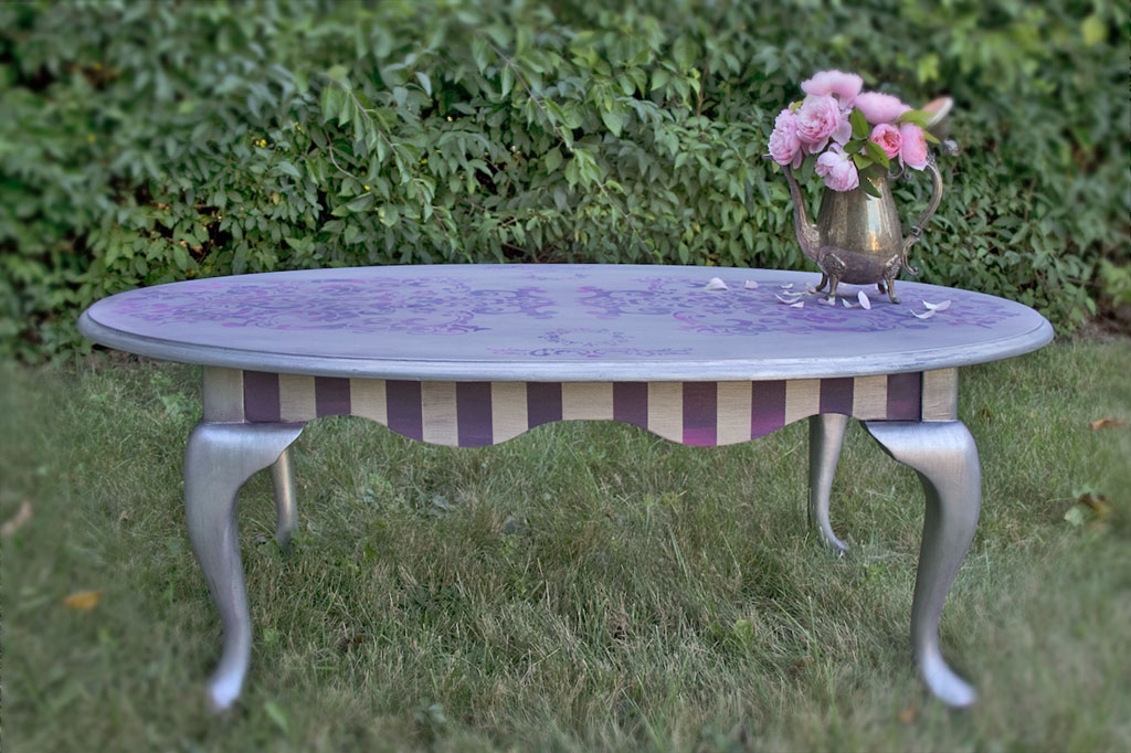 Stencil and Stripes table