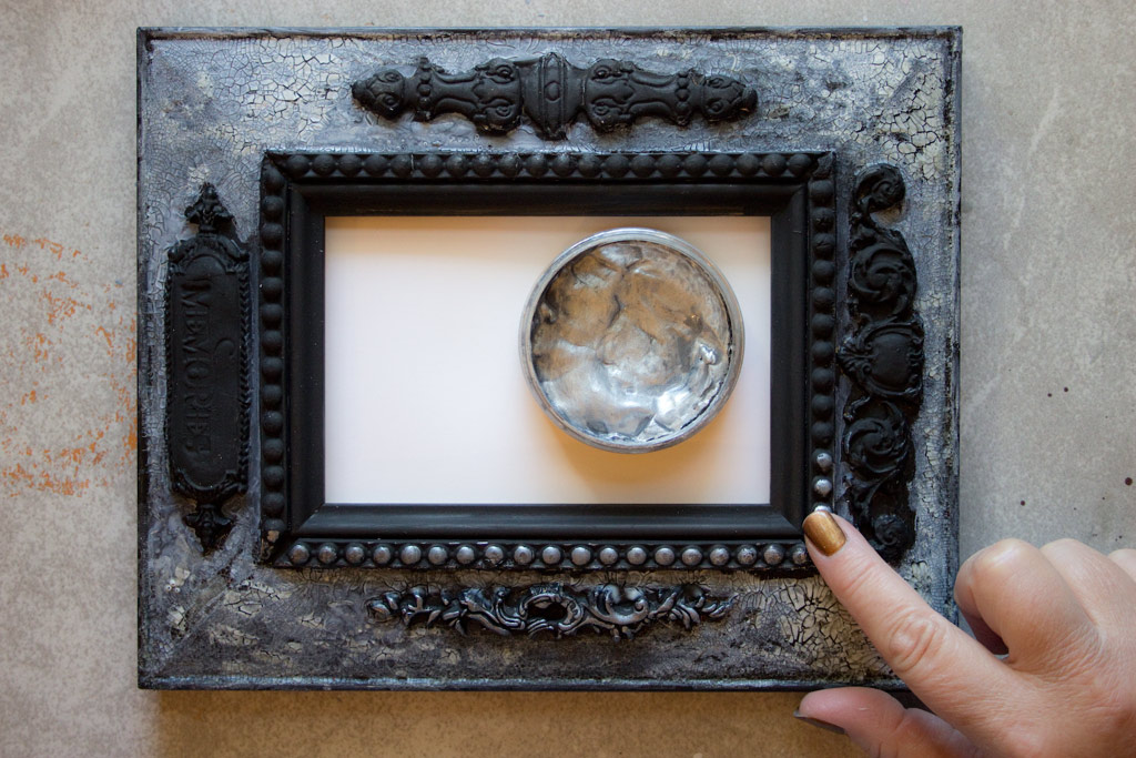 Metallic wax on frame