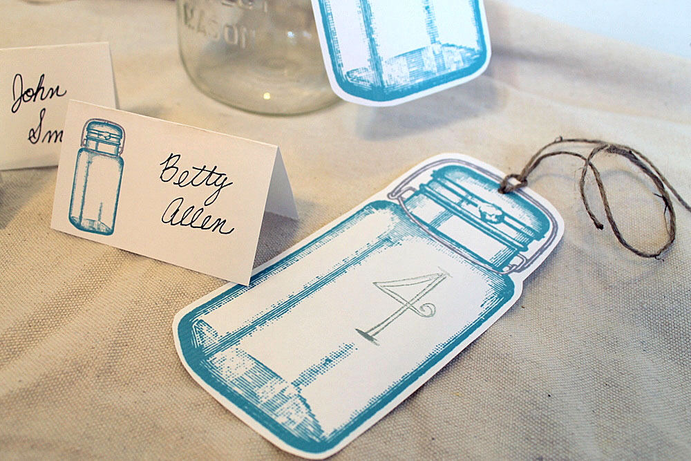 Mason Jar Tags and Place Cards 