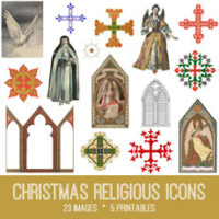 collage of religious icons and crosses