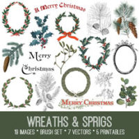 collage of christmas wreaths